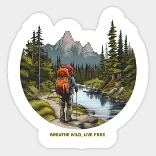 Breathe Wild, Live Free Tee Sticker